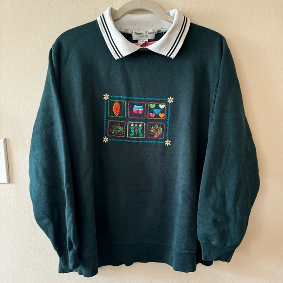 💐 Vintage Bonnie Evans Stitch Collared Pullover (Size 1X -Fits like a Large) 💐 - Picture 2 of 13